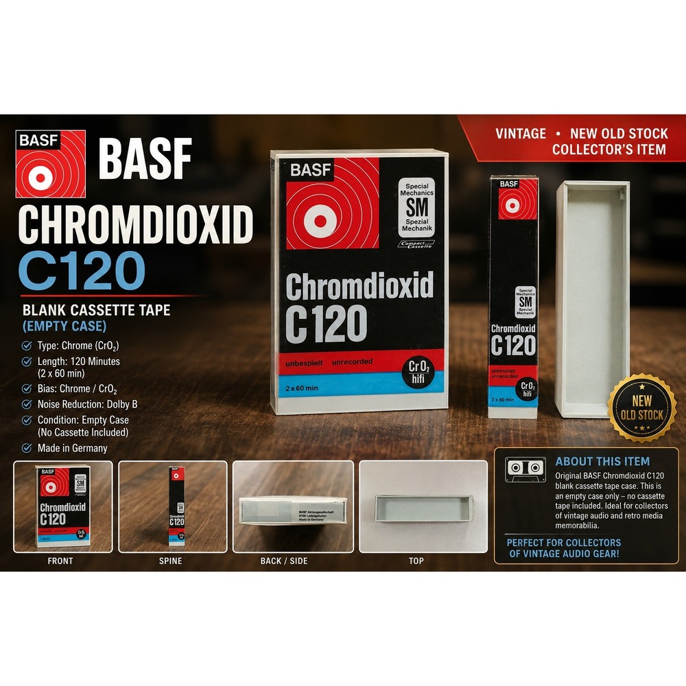 BASF Chromdioxid C120 Blank Cassette Tape CrO2 HiFi SM Made in Germany New Seal